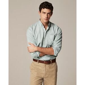 J.Crew Secret Wash Poplin Shirt Lamppost Green Eoe